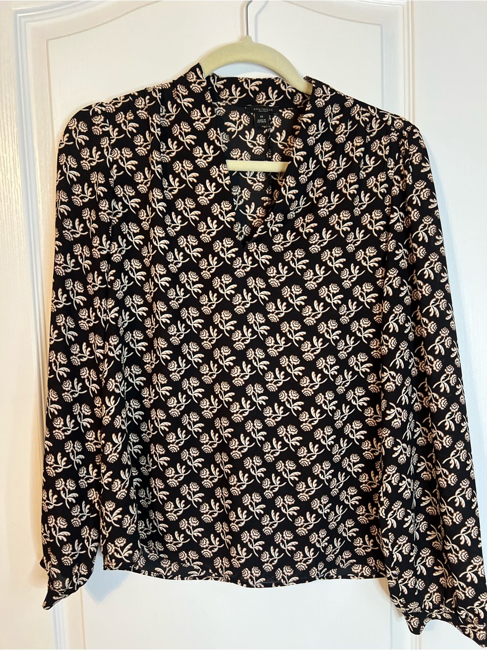 Ann Taylor Factory Black Floral Blouse